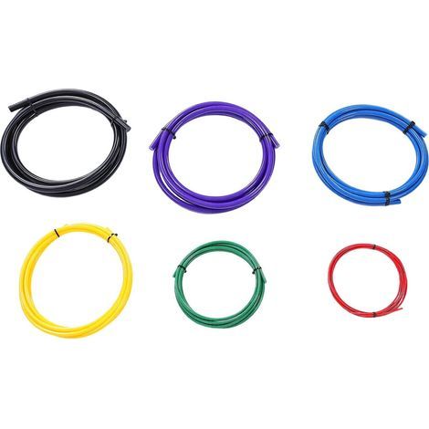 Ensemble générique de 6 rallonges de tubes en cuivre intégrées, flexibles en plastique PE, de 4 m, pour la réparation et l'entretien des systèmes de climatisation (diamètres 1/4 po à 7/8 po).