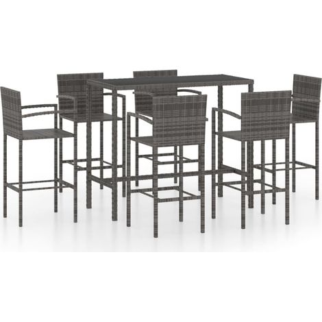 Maison Exclusive - Mesa y taburetes altos jardín 3 piezas ratán s