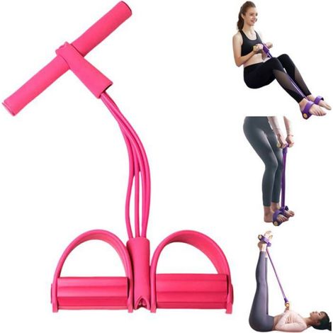 Bandes De Résistance - 4 Tubes Élastiques Avec Pédale Et Poignées - Pour Fitness Yoga Musculation Abdominaux - 1 Set (1/5)