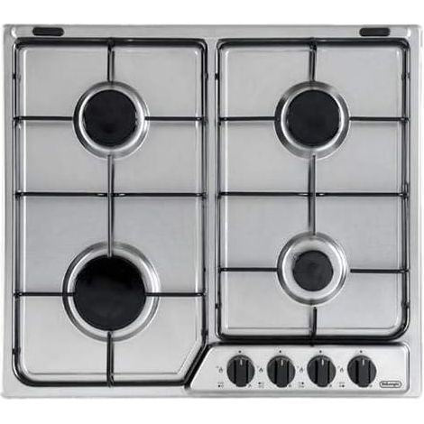 DeLonghi YAF46ASV Piano Cottura a Gas 4 Zone Griglie in piattina smaltata 60 cm Acciaio Inox (1/2)