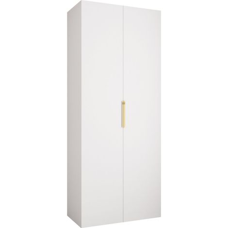 Armoire Hartford 572, Blanc, 246x100x42cm, Portes d'armoire: Avec des charnières, Nombre d'étagères: 6 (1/5)