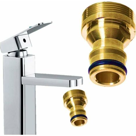 Tap to Garden Attachment - Laiton  Connecteur d'évier de cuisine à tuyau d'arrosage  Aménagements intérieurs et extérieurs  Étanche et antirouille  Raccord standard universel  Remplacement facile du t (1/4)