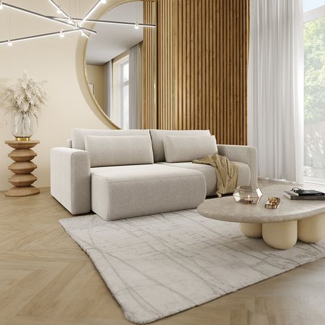 Ecksofa, umkehrbar, 3-Sitzer, Truhe Evy Hellgrau (1/5)