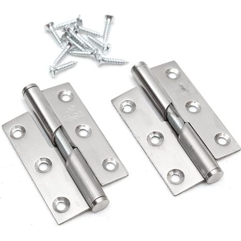 2Pcs 3"/76mm Paumelle de Porte Charnière de Porte Acier Inoxydable Avec vis en acier inox Roulement à billes - DIN gauche (1/5)