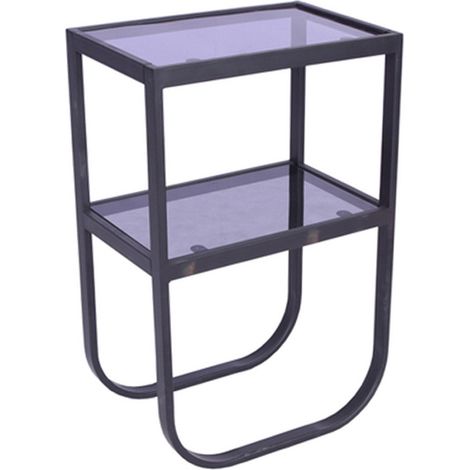 Table de Chevet en Verre "Rocker" 70cm Noir
