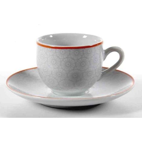 Kaela - Set 6pz Tazzine Caffè + 6 Piattini Tazzina Classico Moderno Toledo Grigio 720352 - (1/3)