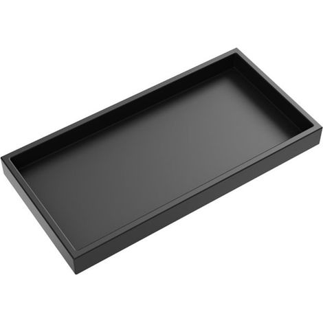Étagère de salle de bain moderne en silicone pour comptoir et évier, plateau incassable et antidérapant pour savon, shampooing, parfum, éponge de cuisine (noir, 20 x 10 cm)'-'Black 20x10cm