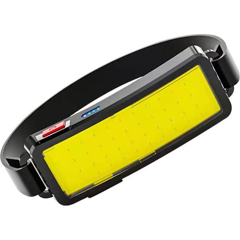 Linterna frontal LED, recargable por USB, con iluminación COB, ligera e impermeable: ideal para trabajos de construcción, ciclismo, pesca y actividades al aire libre.