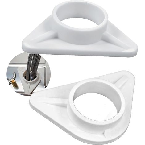 Set mit 2 Spülbeckenverstärkungen – Weißer ABS-Kunststoff – Stabile Armaturenbefestigung – Durchmesser 34 mm – Für Küche und Bad (1/5)