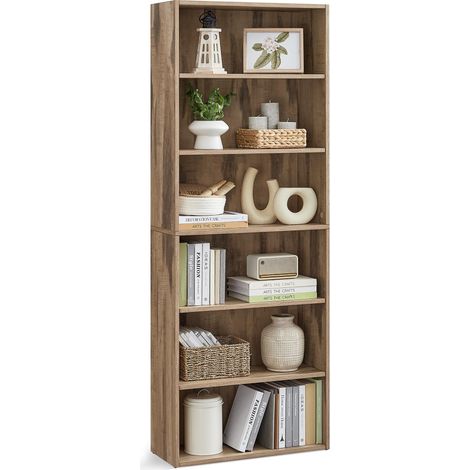 Bibliothèque, Étagère sur 6 Niveaux, Meuble de Rangement Ouvert (1/5)