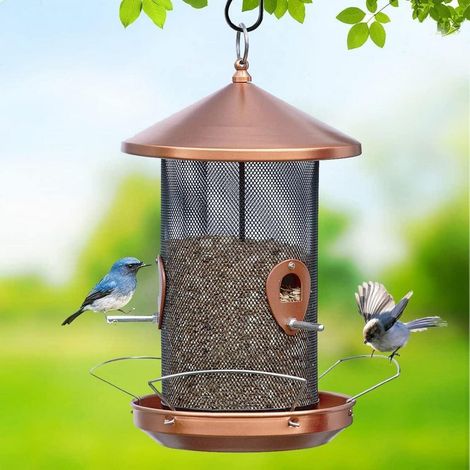 Vogelfutterhaus Metall Mesh Screen 32CM für Wildvogel Garten Draußen (1/5)