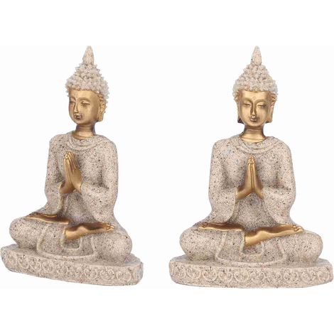 Statuette de Bouddha assis en méditation, sculpture, objet de décoration pour la maison (A Or) (1/5)