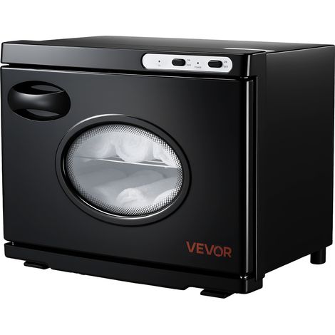 VEVOR Calentador de Toallas de 23 L, Esterilizador Secador para 36 Toallas, con Ventana Transparente, Clip y Rejillas, Versátil para Spa, Barbería, Manicura, Masajes, Salón de Belleza, Negro