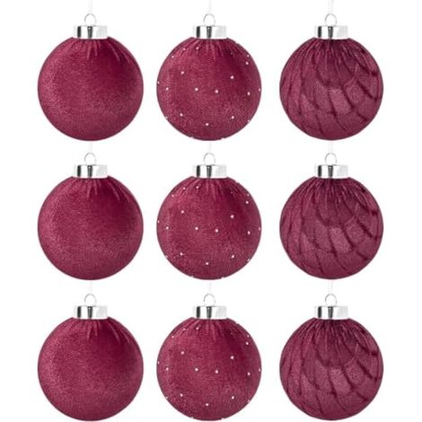 Boules de Noël 9 Pièces 8 cm Ornements à Strass Pailletés Étincelants (1/5)