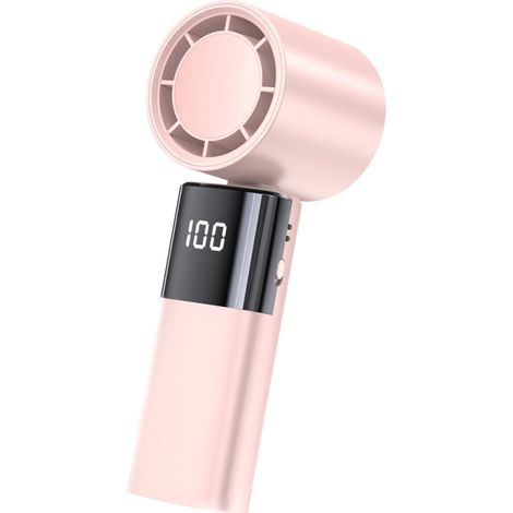 Ventilador portátil Turbofan de alta velocidad, recargable por USB, con pantalla digital y 100 velocidades ajustables de forma continua, ideal para acampar, viajar, el hogar y la oficina.