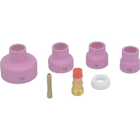 Torche de soudage TIG Argon haute performance Bol Tasse Tasse Porcelaine Tasses Passoire Lentille de Collet pour WP17 / 18/26 Tig Torche de Soudage Accessoires Kit Tasses Passoire Maille Collet (1/5)
