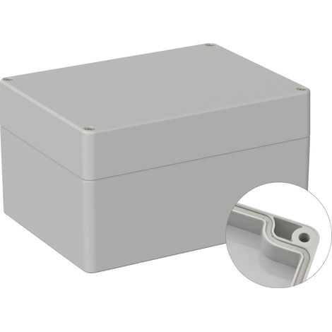 TRU COMPONENTS  TC-9065528 Outdoor-Gehäuse 160 x 120 x 90  Polycarbonat  Lichtgrau (RAL 7035) 1 St. (1/2)