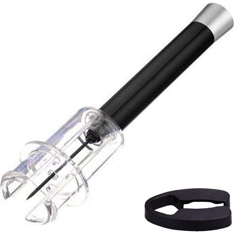 Ouvre-bouteille A Air Comprime - Aérateur Vin - Bouchon A Vide - Coupe-capsule - Coffret Cadeau 4 Pièces (1/5)
