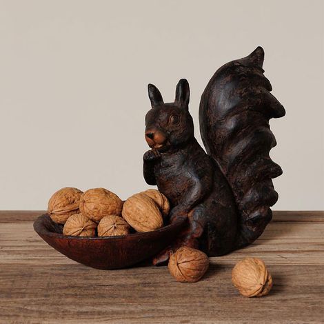 Vide Poche Ecureuil Assis Marron résine 14x19x25cm (1/5)