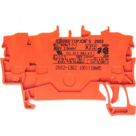 Conector de barra colectora de 3 hilos, 2,5 mm², naranja, 2002-1302 topjobs