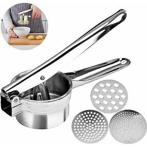 Presse-purée, presse-fruits et écrase-purée en acier inoxydable 1 en 1, appareil de cuisine professionnel (1/4)