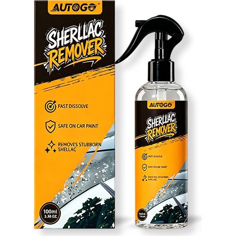 AUTOGO Shellac Remover effectively removes stains and adhesive, is easy to use, and cleans and cares for glass and painted surfaces. (1/5)