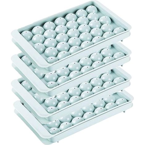 4 Mini vaschette per cubetti di ghiaccio con coperchi Piccole vaschette in silicone facili da rimuovere Forma quadrata con coperchi (1/5)