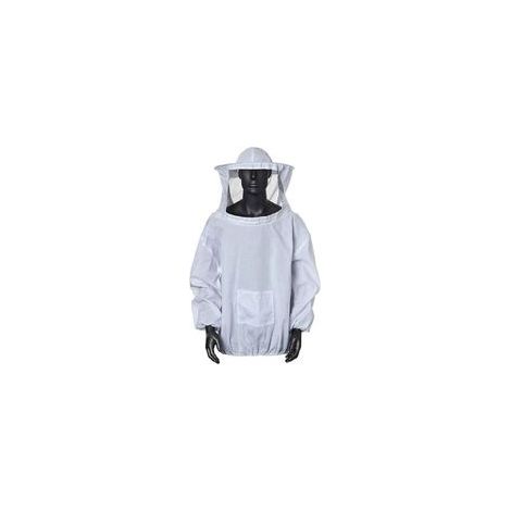 Vêtements de protection pour apiculteurs, combinaison d'apiculture professionnelle avec capuche, chapeau de protection pour abeilles avec fermeture éclair (blanc) (1/5)