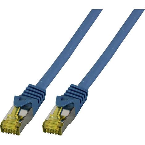 EFB Elektronik MK7001.1BL RJ45 Câble réseau, câble patch CAT 6a (câble brut CAT 7) S/FTP 1.00 m bleu ignifuge, sans halogène, avec cliquet d'enca D693481 (1/5)