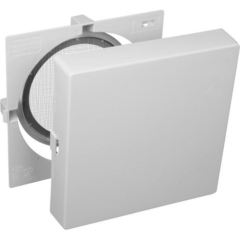 Schallschutz-Blende, 200x200, weiß, Ø80-140, mit Fliegengaze