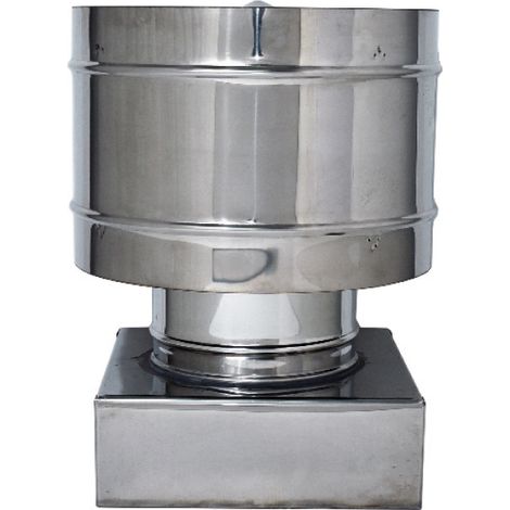FUMAIOLO FISSO ANTIVENTO INOX Quadrato cm. 22x22