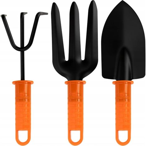 ENSEMBLE D'OUTILS DE JARDINAGE RÂTEAU PELLE BÊCHE MINI ENSEMBLE DE JARDINAGE 3 EN 1 (1/3)