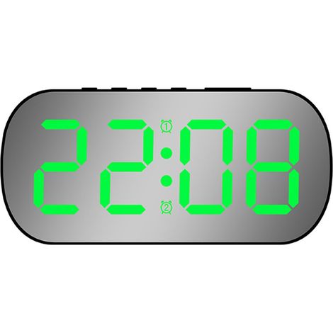 Réveil électronique miroir avec mode nuit 5 niveaux de luminosité réglage de la température date double alarme snooze bureau simple pour la maison, la chambre à coucher, les étudiants, les (1/5)