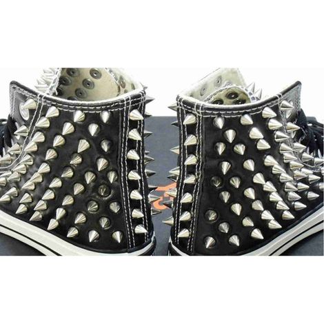 Rivets argentés coniques à visser, kit d'outils de fixation en métal style punk pour ceintures, vestes, articles en cuir et décoration. (1/5)