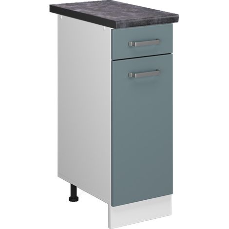 Meuble cuisine R-Line, Bleu-gris, 30 cm , PT Anthracite, Vicco