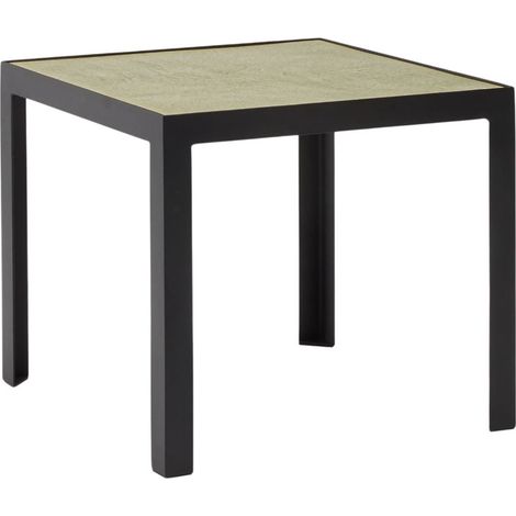 Table d'appoint en Plateau en enduit effet béton et piètement métal noir ORELIA