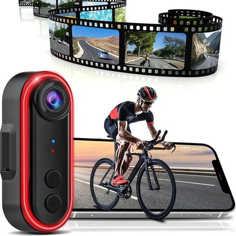 Cámara para bicicleta 2 en 1 con luz trasera,Cámara de marcha atrás para bicicleta 1080P,6 modos de iluminación,Soporte ajustable de 180° (1/5)