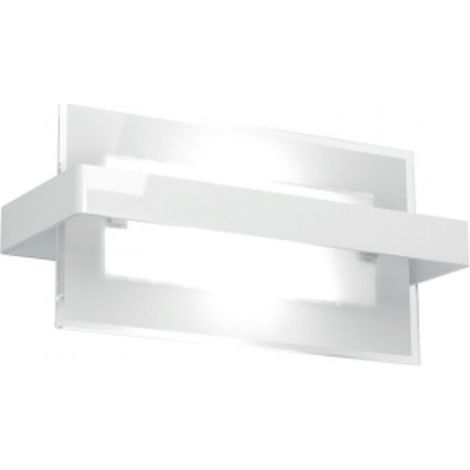Applique moderno top light cross 1106 ap e27 led vetro metallo lampada parete, finitura metallo bianco