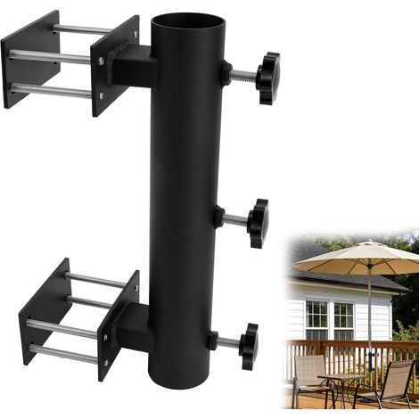 Support de Parasol pour Terrasse, Fixation Réglable en Métal Pince Montage Parasol Pied de Résistant au Vent pour Balcon Cour Plage Bateau et Pique-Nique (1/5)