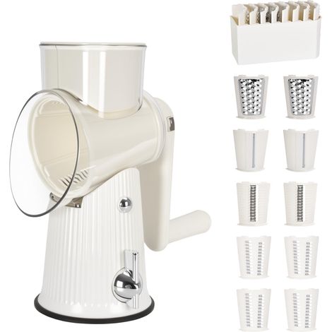 Râpe de cuisine multifonctionnelle, râpe manuelle multifonctionnelle rotative à 10 lames, coupe-légumes. (1/5)