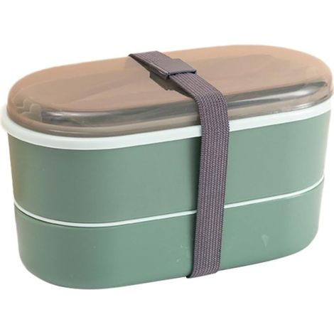 Boîte à bento en plastique double couche, grande capacité et (1/5)