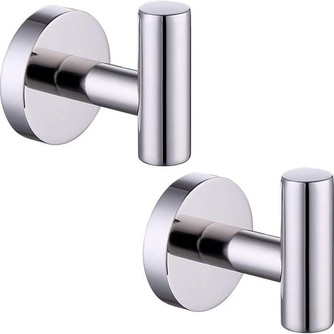 MINKUROW Toallero De Baño Sus304 Ganchos De Pared De Acero Inoxidable Toallero De Cocina, 2 Piezas De Acero Inoxidable Pulido (1/5)