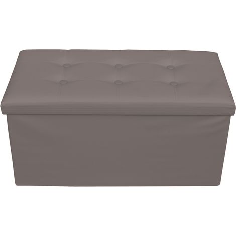 Rebecca Mobili Puff Caja Taburete Reposapies Gris Hogar 38x76x38