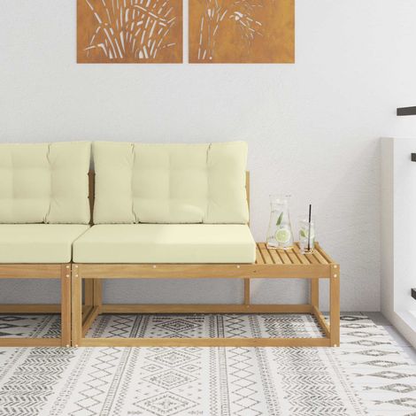 vidaXL Outdoor End Sofa with Cushion White 115 x 83 x 73 cm Polyester