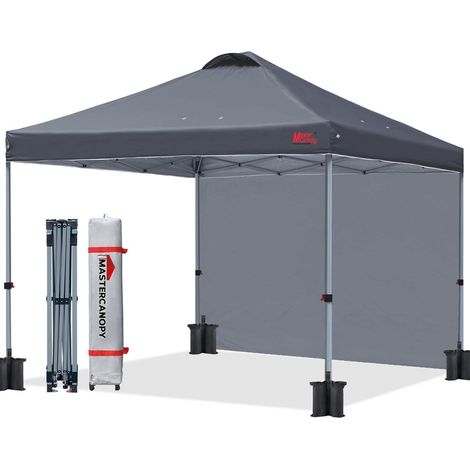 Pop up Pavillon Faltpavillon Festzelt 2,5x2,5m Dark Grey mit Seitenwand (1/5)