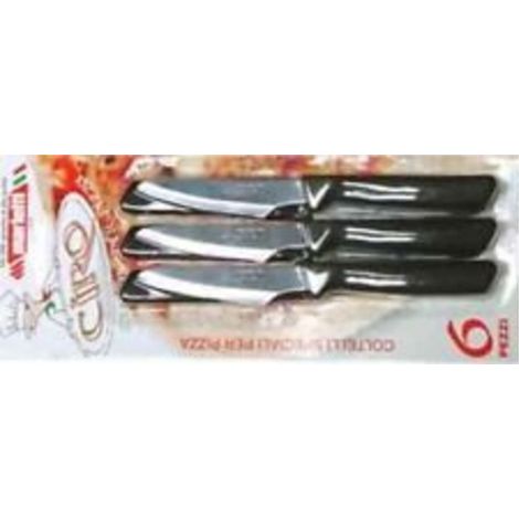 Set 6 Coltelli da Tavola Pizza Ciro Manico Nero Marietti