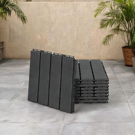 Set de 9 dalles de terrasse clipsables 30 x 30 cm en plastique (1/5)