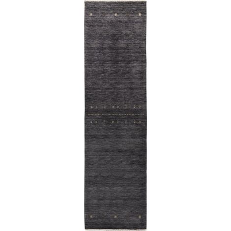Tapis Loribaft tissé Tapis MumbaiMagic - Tapis en laine - 300x80cm, Rectangular - 100% Laine vierge - Tissé main - Gris (1/5)