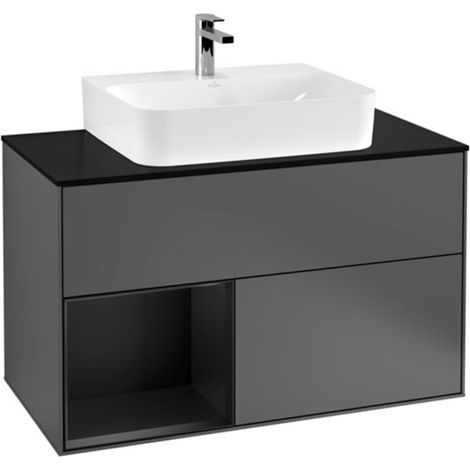 V&B Waschtischunterschrank Finion 100, Pl w m, Rg li bla m Lac, Anthrac. m (1/2)