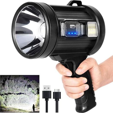 Lampe frontale de chasse portable avec LED, éclairage COB et panneaux solaires. Légère, ultra-lumineuse, idéale pour la chasse, la navigation et le camping - AquaForge (1/5)